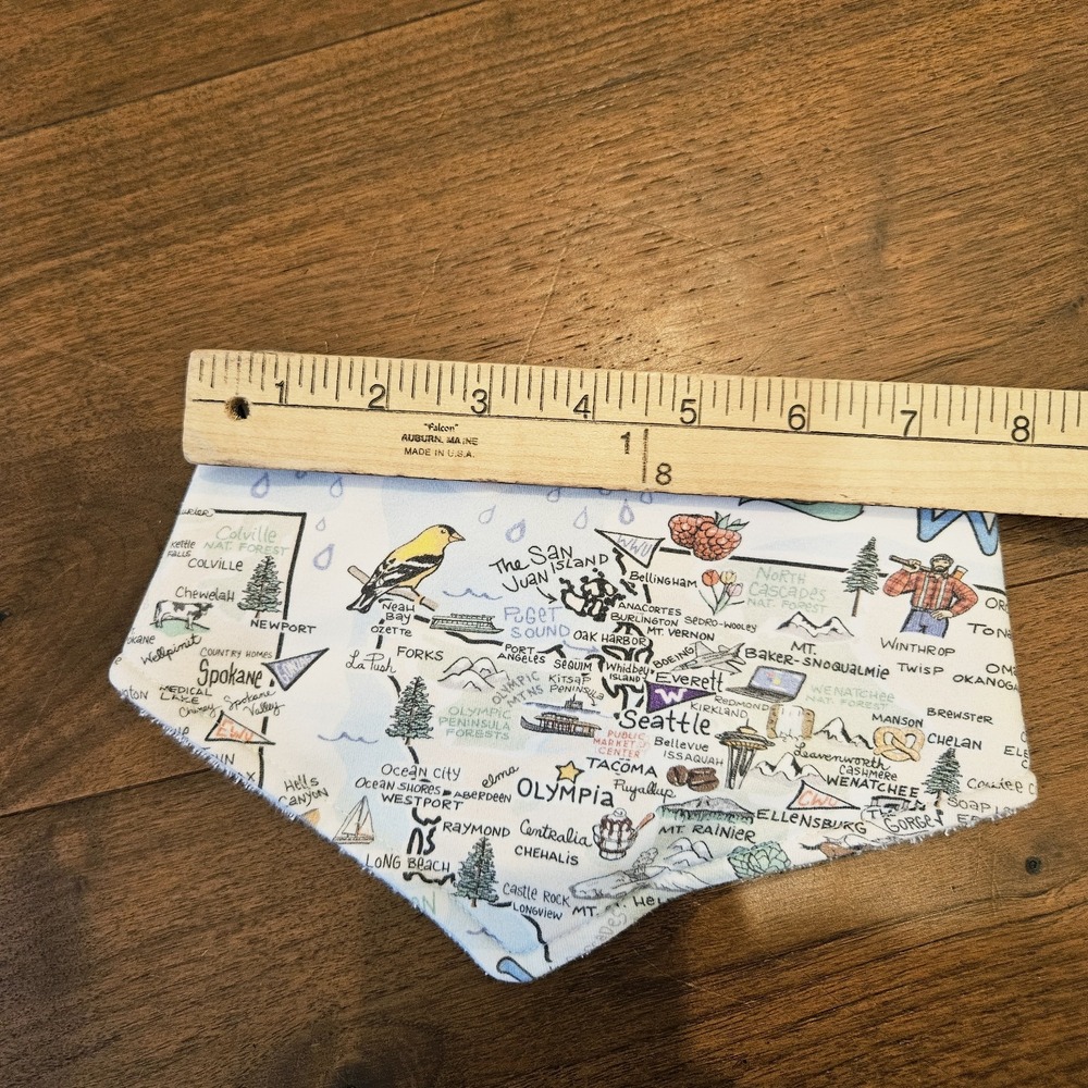 FishKiss State of Washington Bandana Bib Pima Cotton Baby Bib Fish Kiss Brand - Picture 8 of 9
